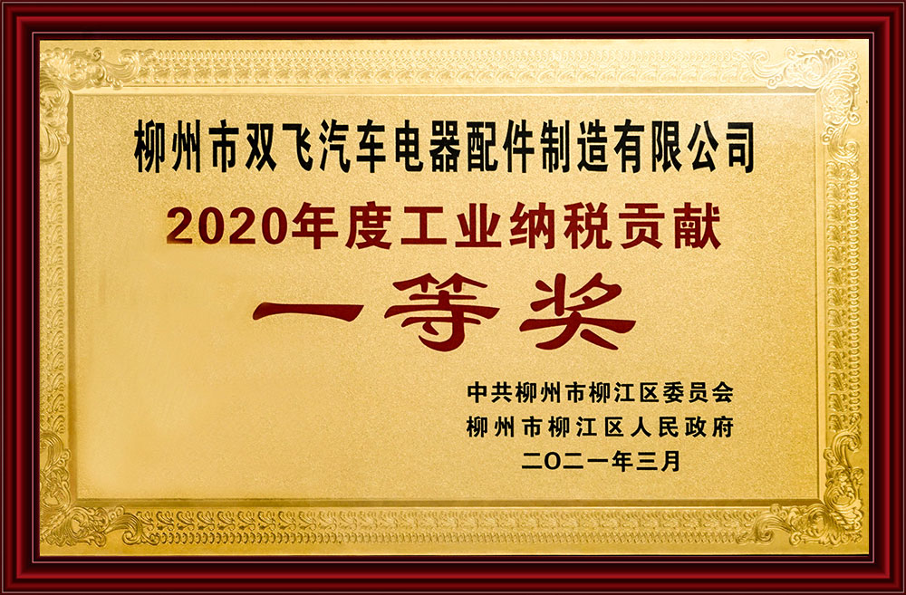 2020年度工業(yè)納稅貢獻一等獎